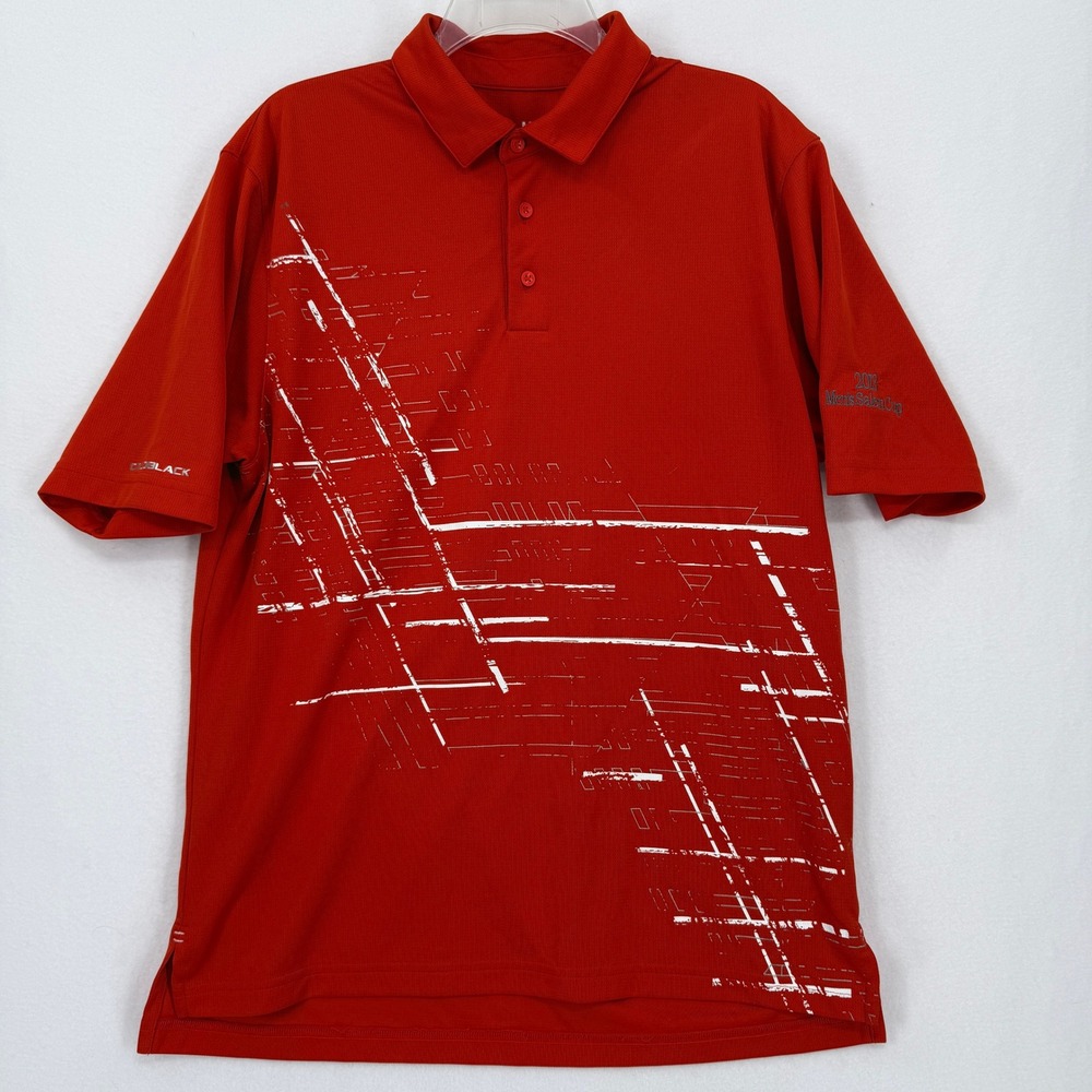 Under Armour Polo Shirt Mens Medium Orange Coldblack Heatgear 2013 Salem Cup